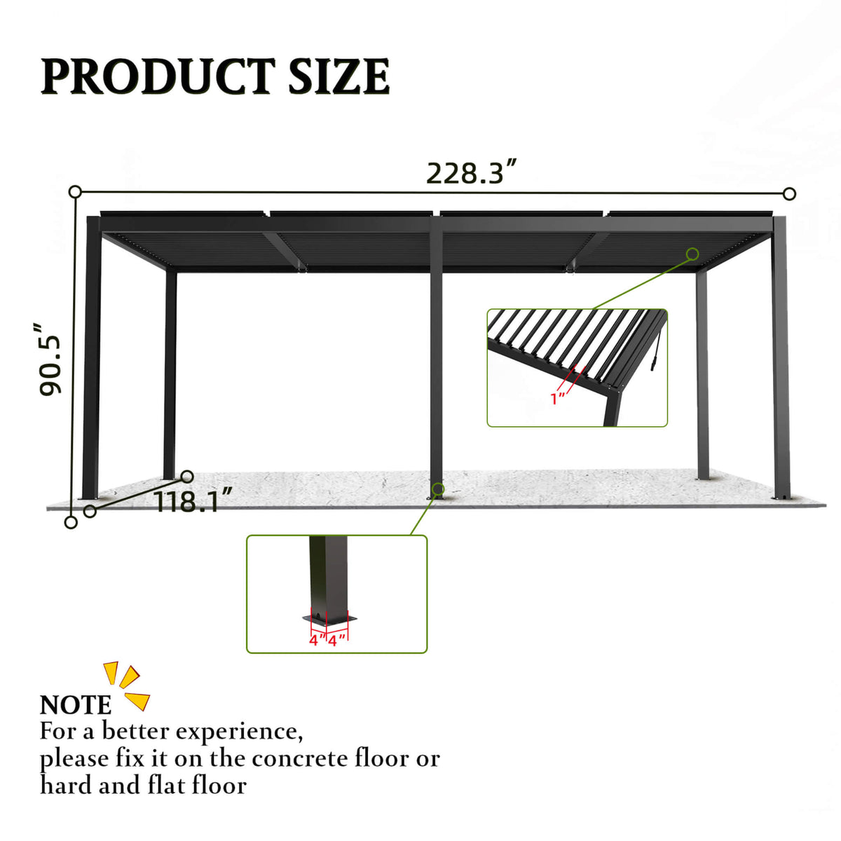 Alora 10' × 19' Premium All-Weather Louvered Pergola