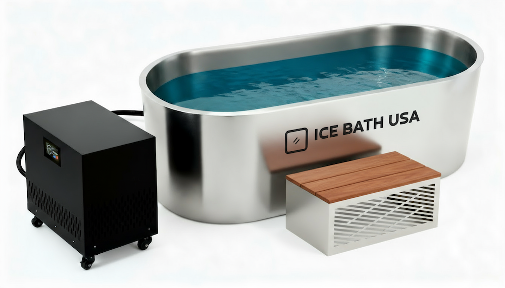 Ice Bath USA Oval Steel Ice Bath with Water Cooling Chiller