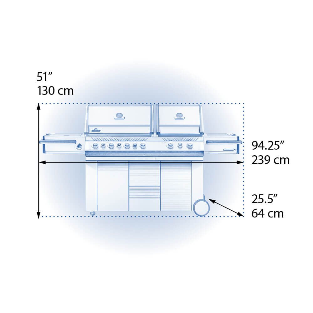 Classic 3 Outdoor Kitchen Island with 6-Burner Grill, Refrigerator & Sink