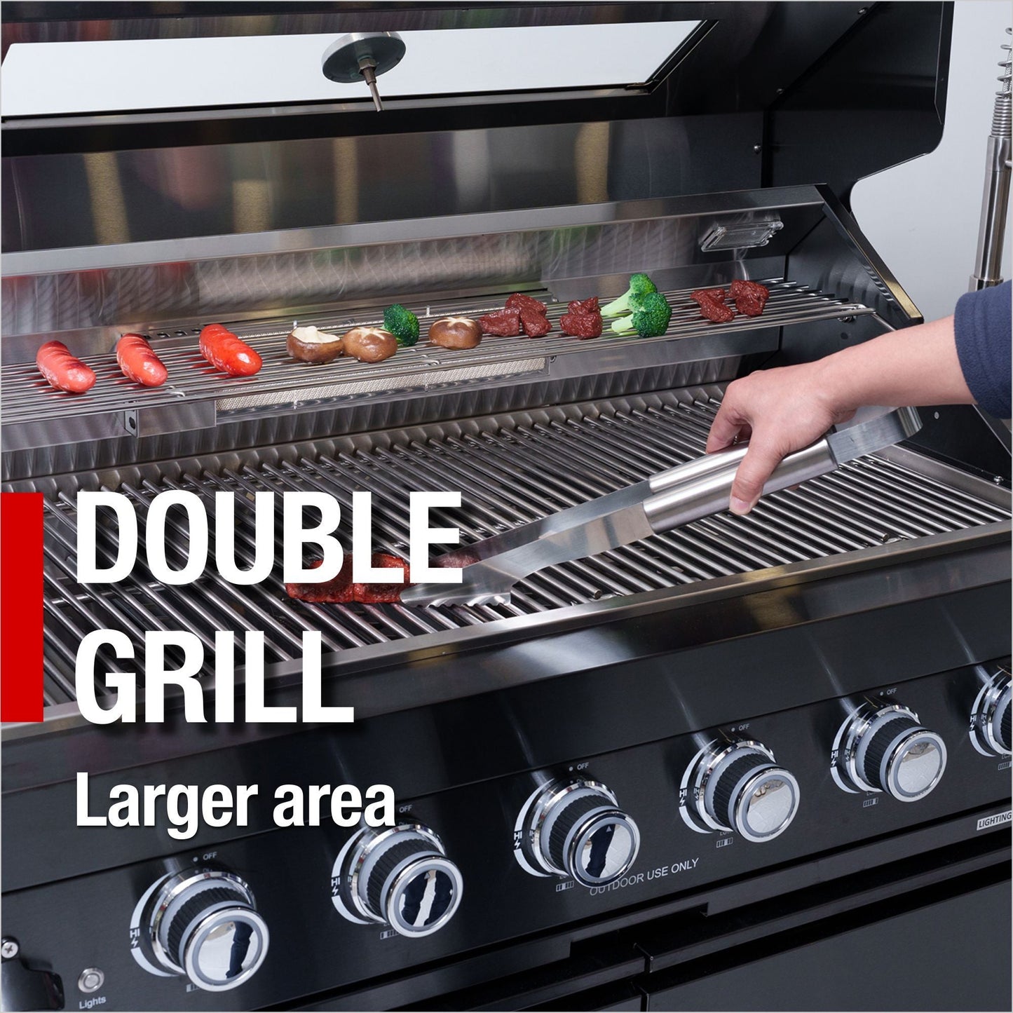 101" 6-Burner 85,000 BTU Outdoor Kitchen Island Grill with Storage Cabinets & Drawers