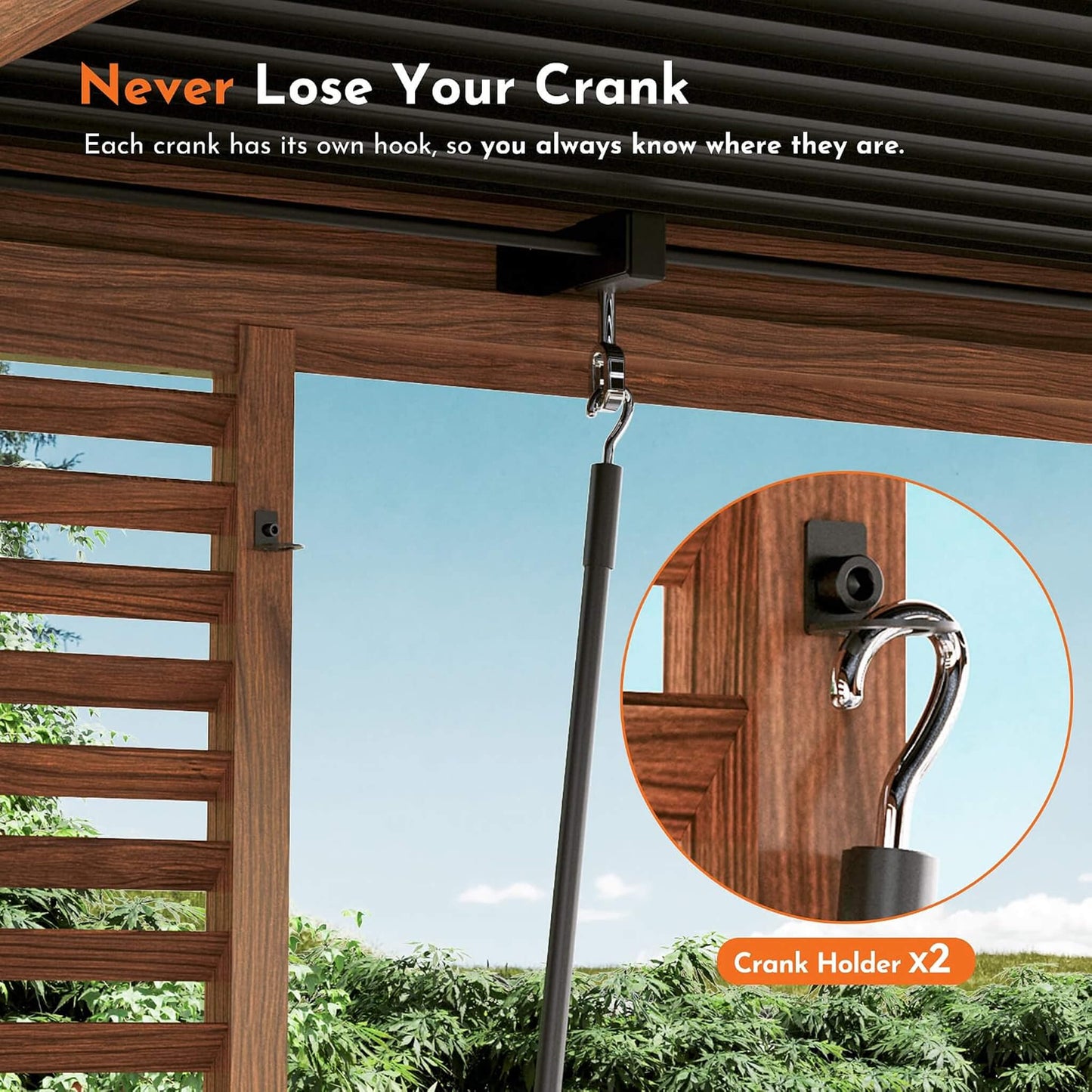[12X12FT] Alora Premium Outdoor Wood Grain Louvered Pergola With Integrated Drainage (SAK74256)