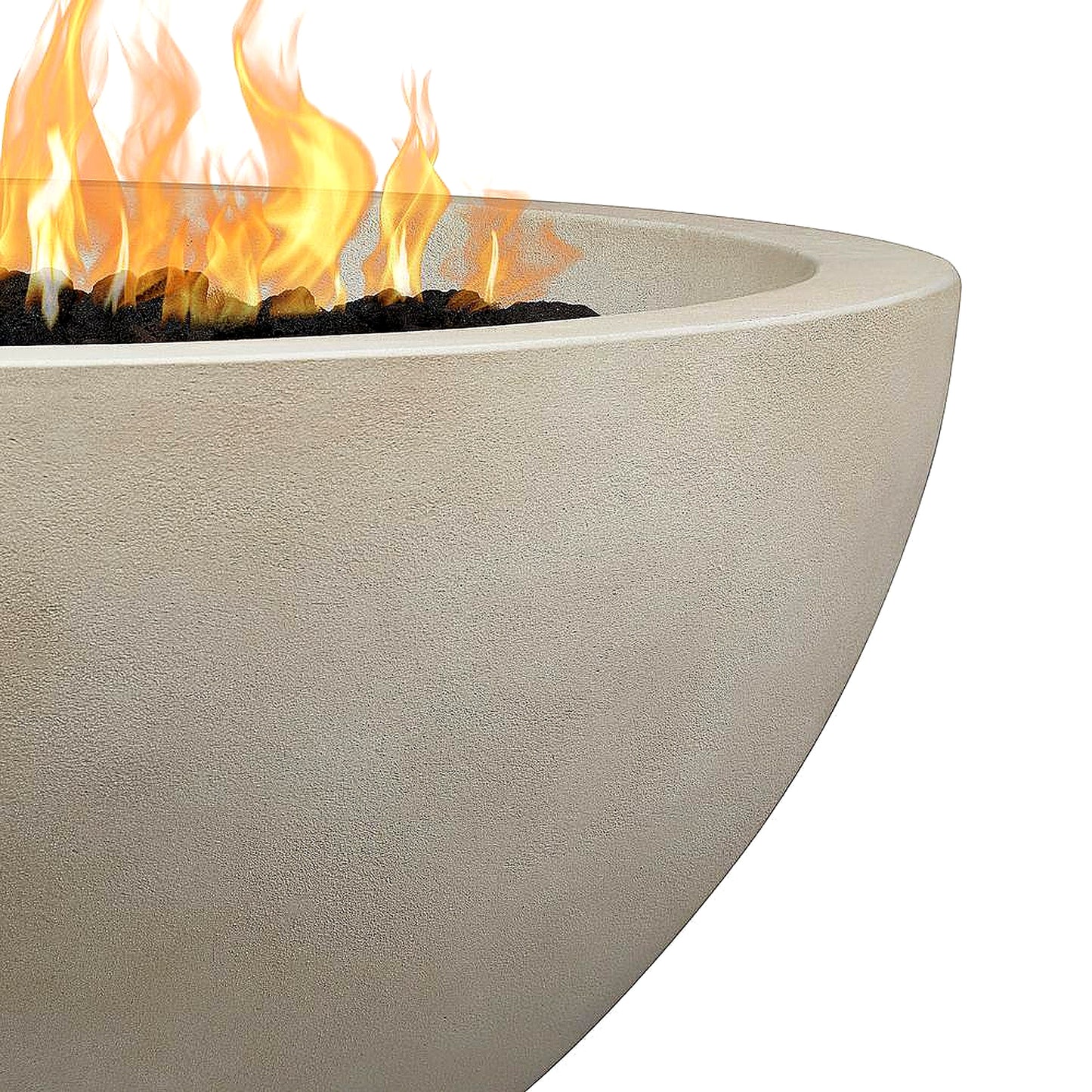 Fire Pit Table Built for Year-Round Entertaining, Propane Burner, Concrete Composite, Vinyl Cover