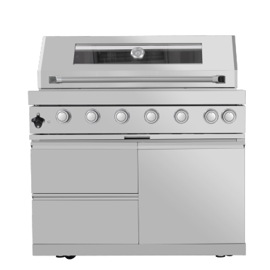101" 6-Burner 85,000 BTU Outdoor Kitchen Island Grill with Storage Cabinets & Drawers