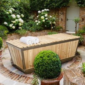 Luxury cedar cold plunge tub