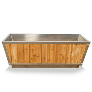 Outdoor cedar cold plunge with integrated chiller