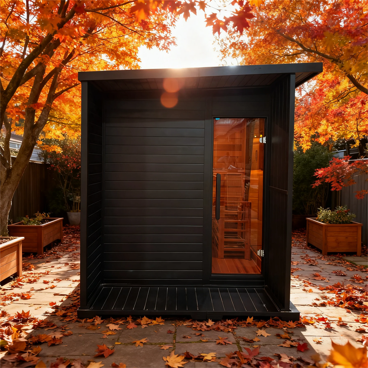 Helius Luxury Outdoor Square Sauna | 4 Person