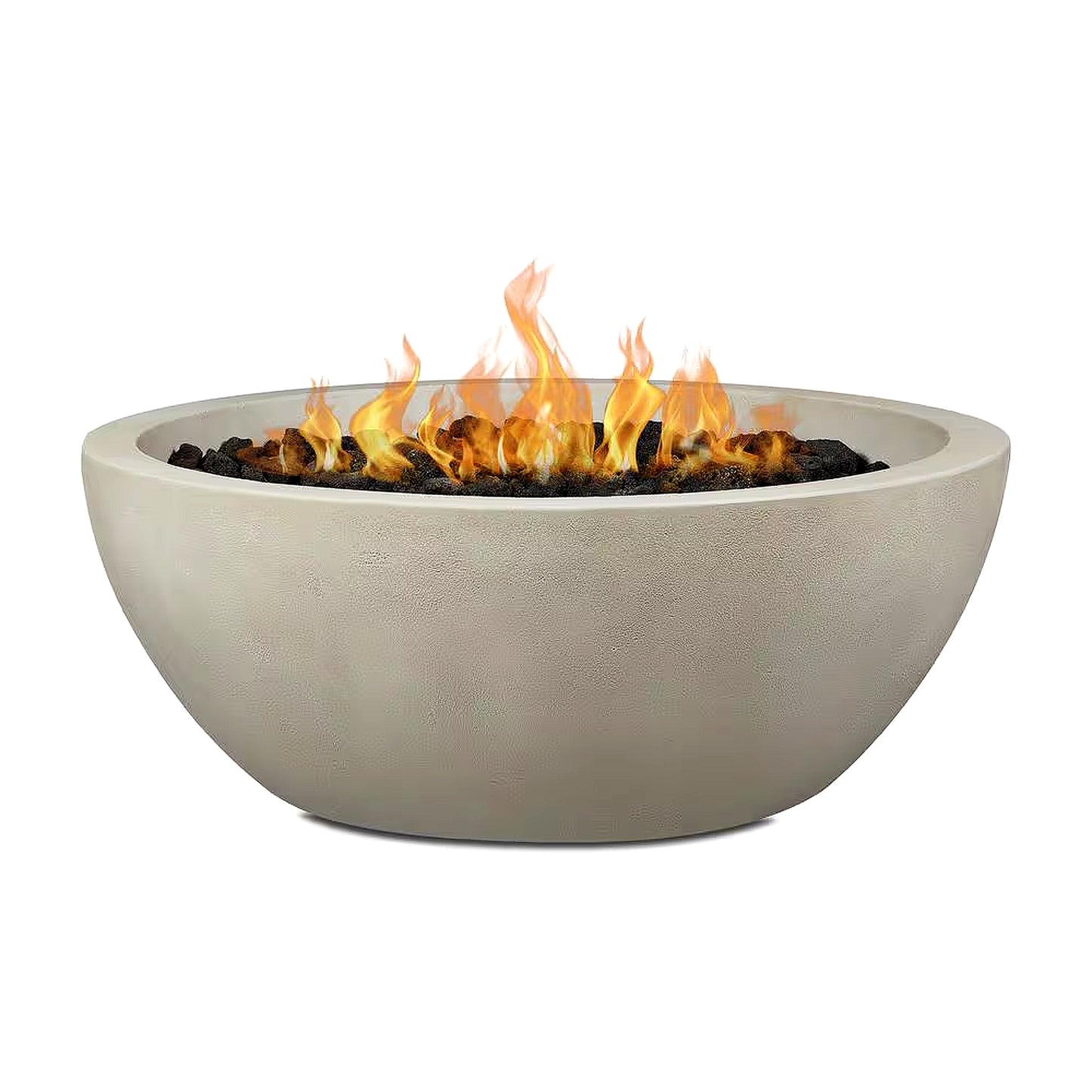 Fire Pit Table Built for Year-Round Entertaining, Propane Burner, Concrete Composite, Vinyl Cover