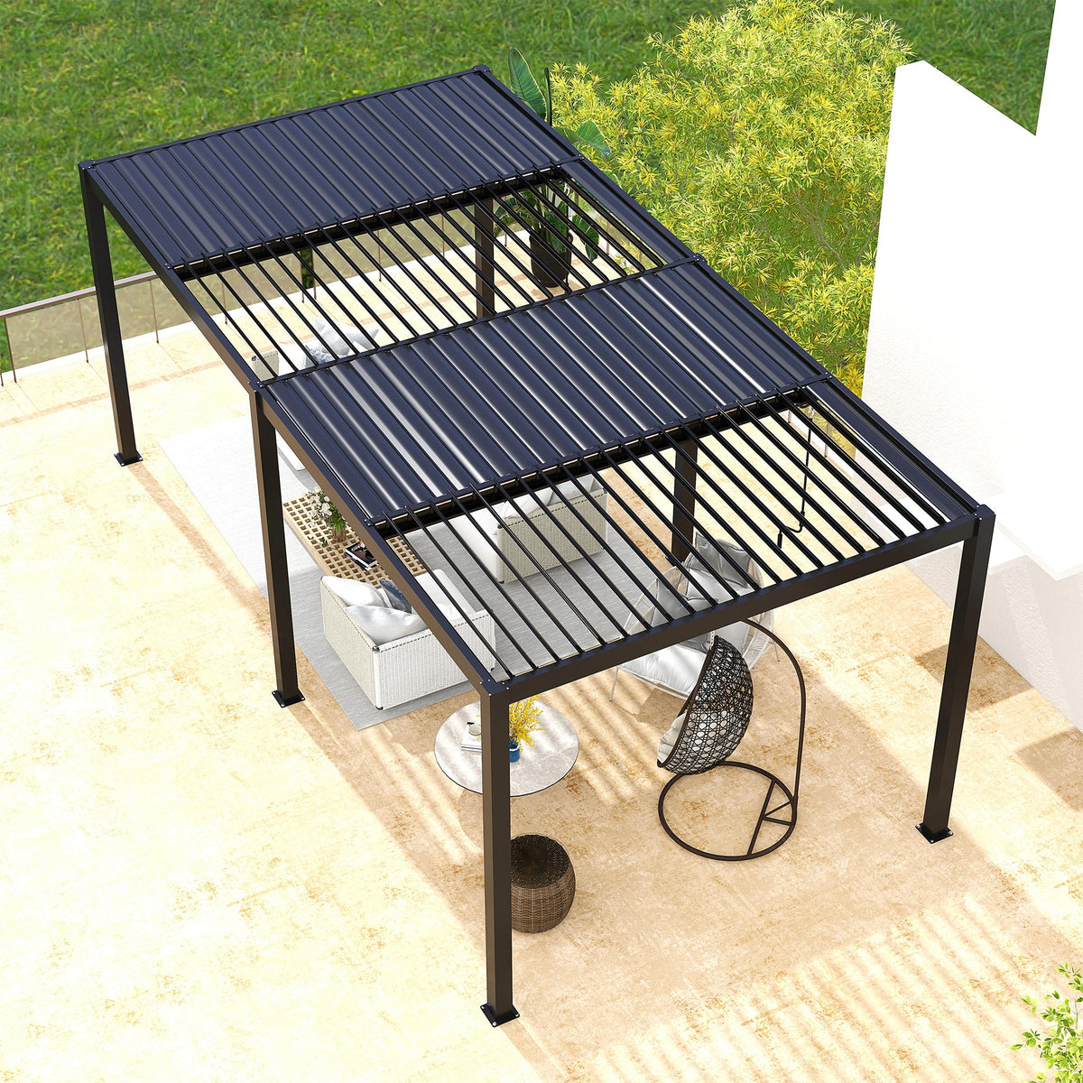 8610J 10' × 19' Premium Aluminum Louvered Pergola