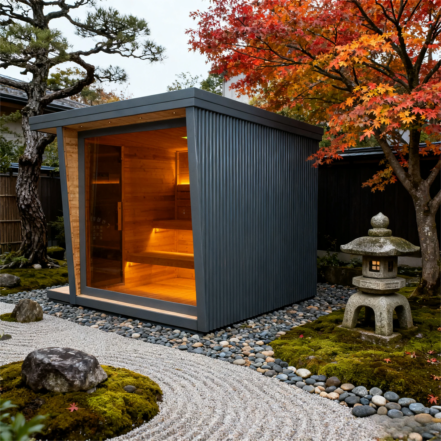 Helius Modern Cube Outdoor Traditional Sauna | 4–6 Perso