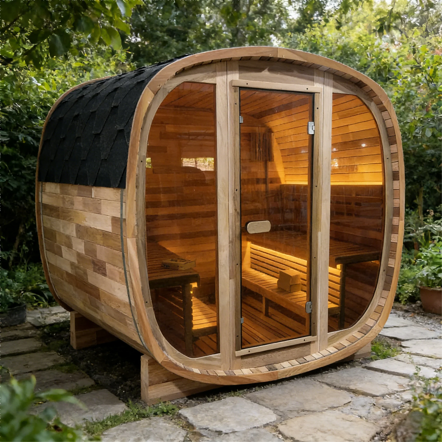 Helius Premium Canadian Red Cedar Outdoor Traditional Sauna | 4 Person