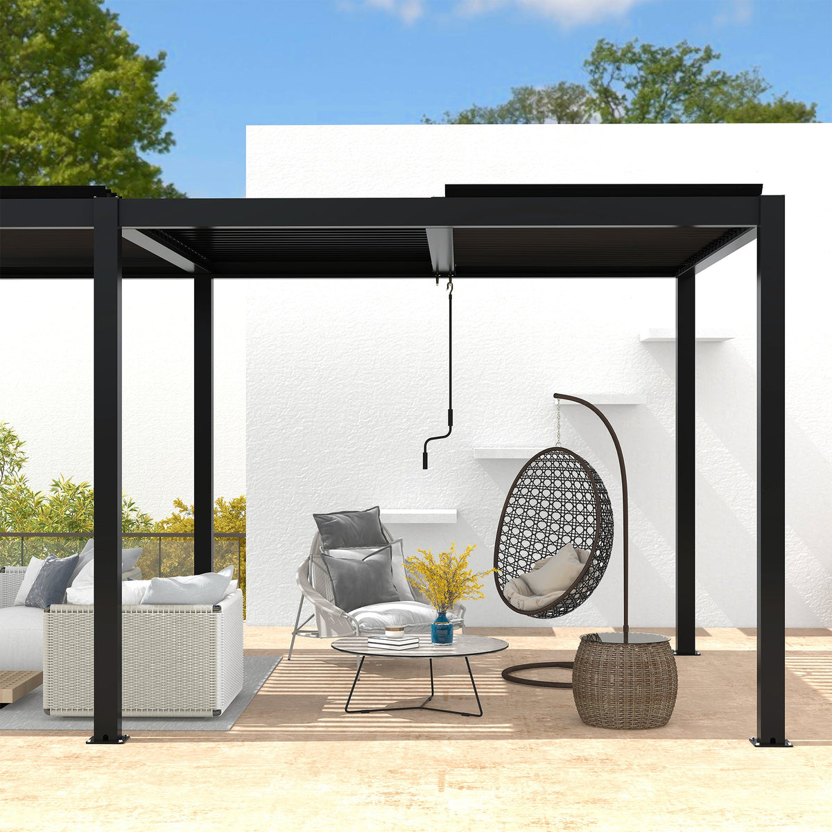 8610J 10' × 19' Premium Aluminum Louvered Pergola
