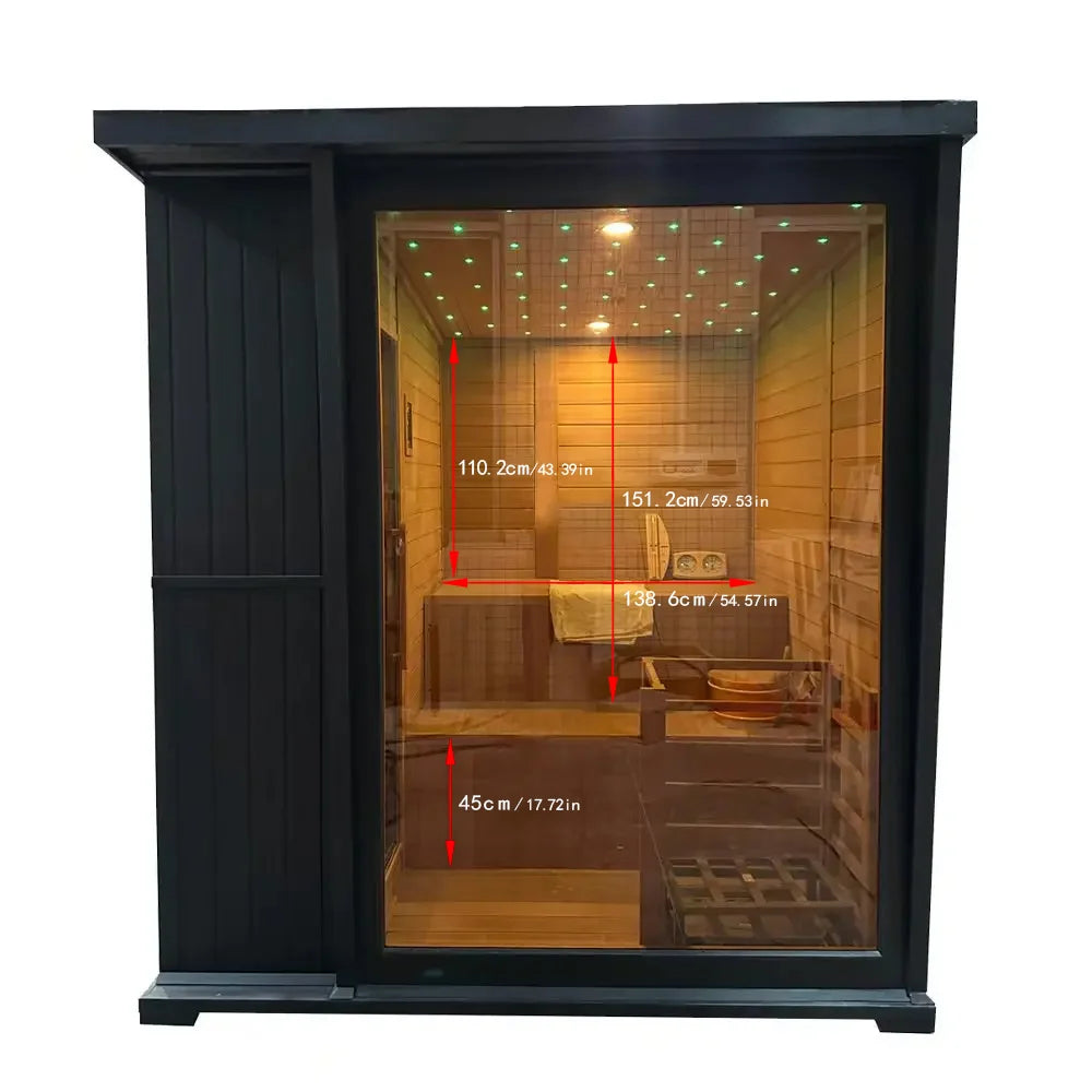 Helius Luxury Outdoor Square Sauna | 4 Person