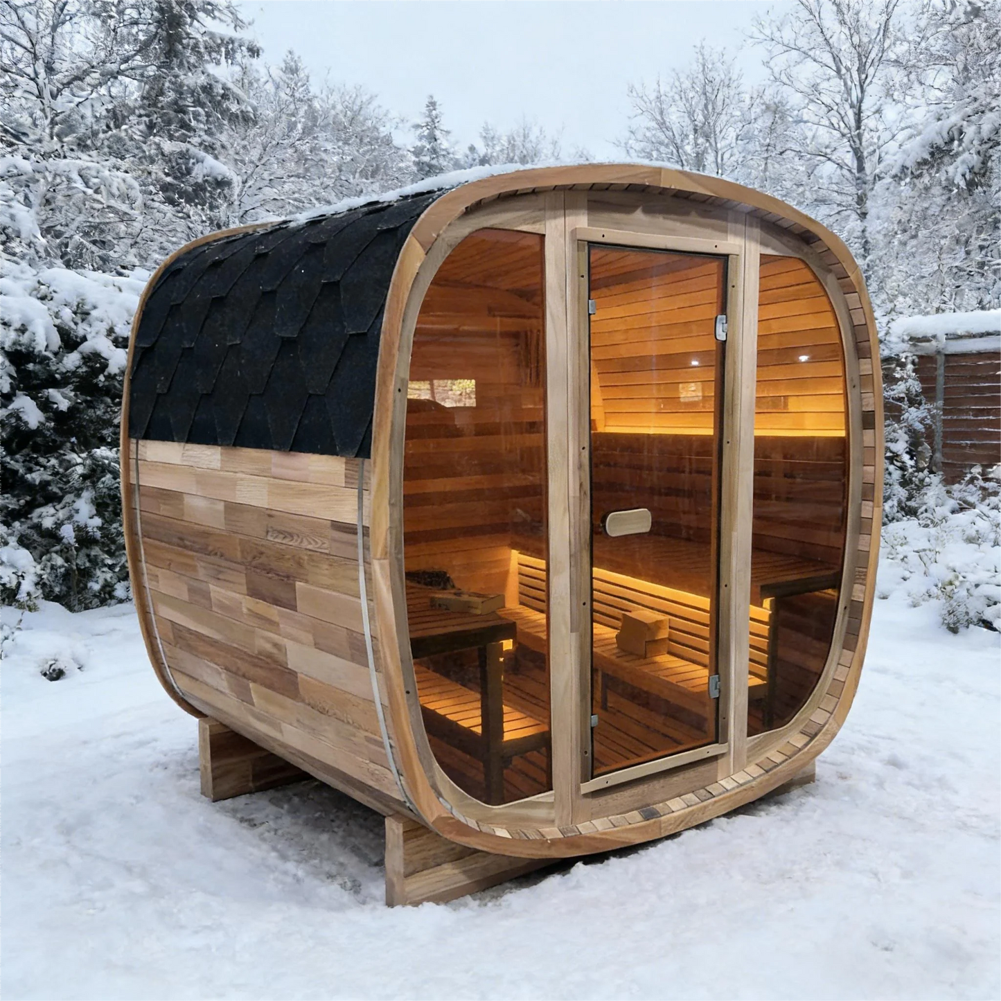 Helius Premium Canadian Red Cedar Outdoor Traditional Sauna | 4 Person