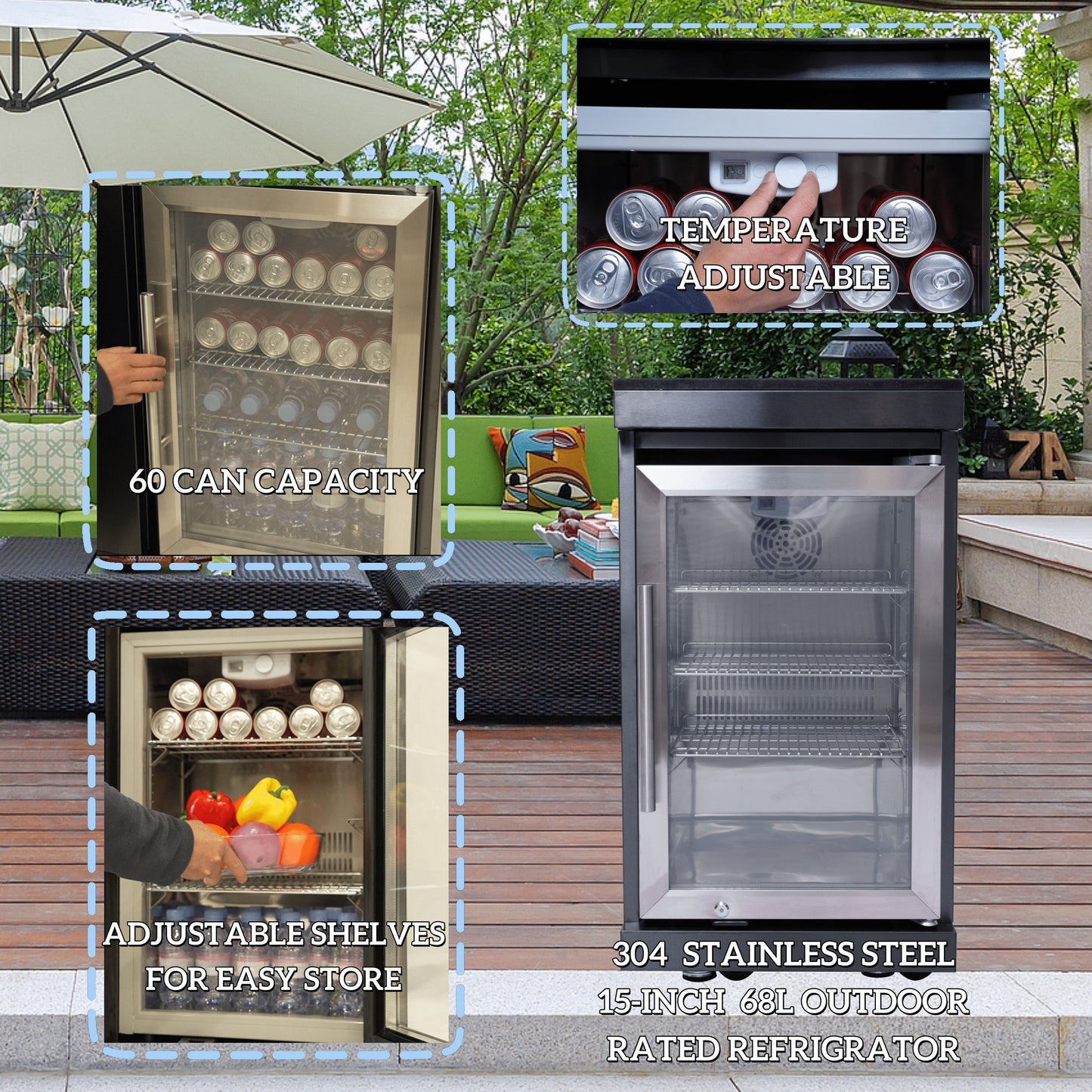 115" 6-Burner 85,000 Black Outdoor Kitchen Island Grill Rotisserie kit
