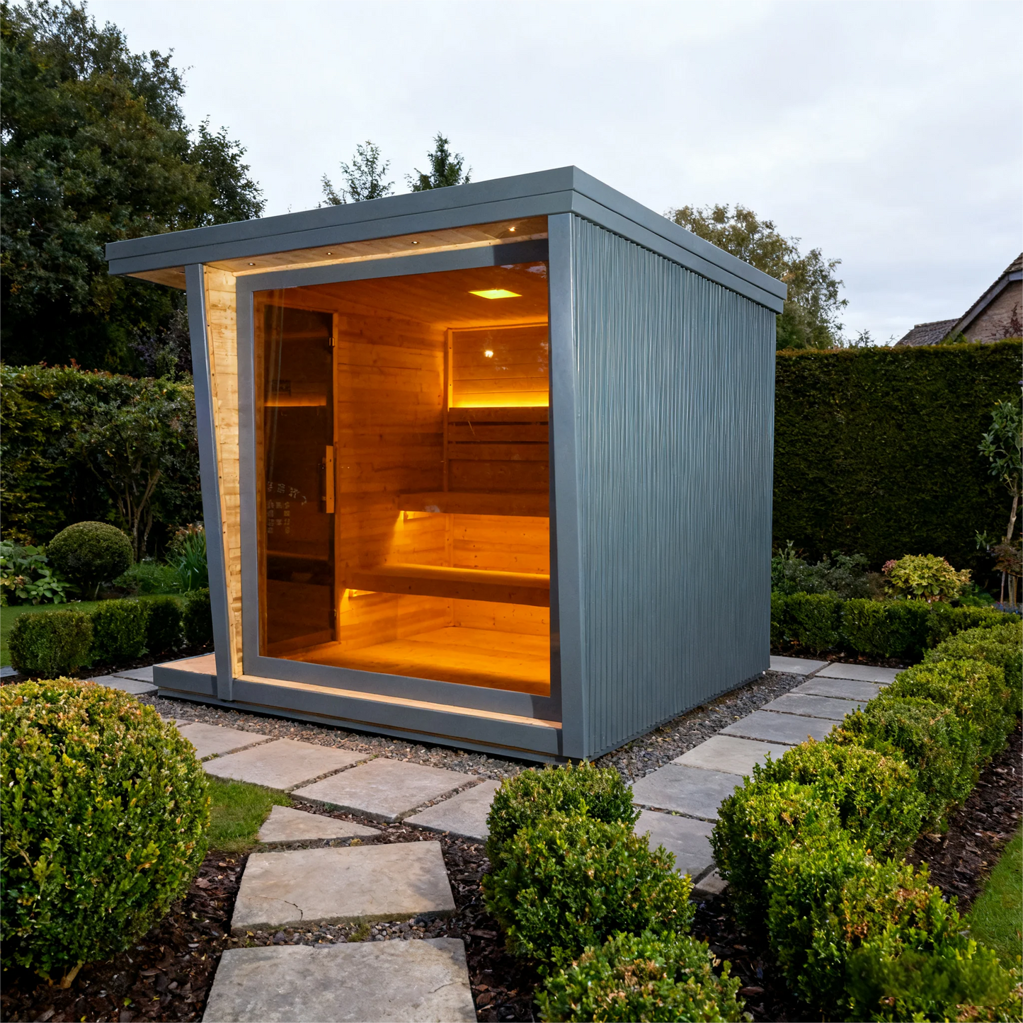 Helius Modern Cube Outdoor Traditional Sauna | 4–6 Perso