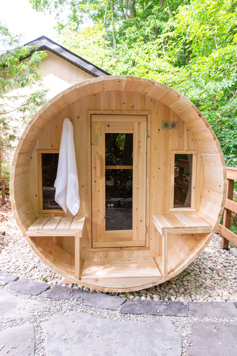 Canadian Timber CT Tranquility Barrel Sauna | Premium Canadian Cedar Outdoor Sauna