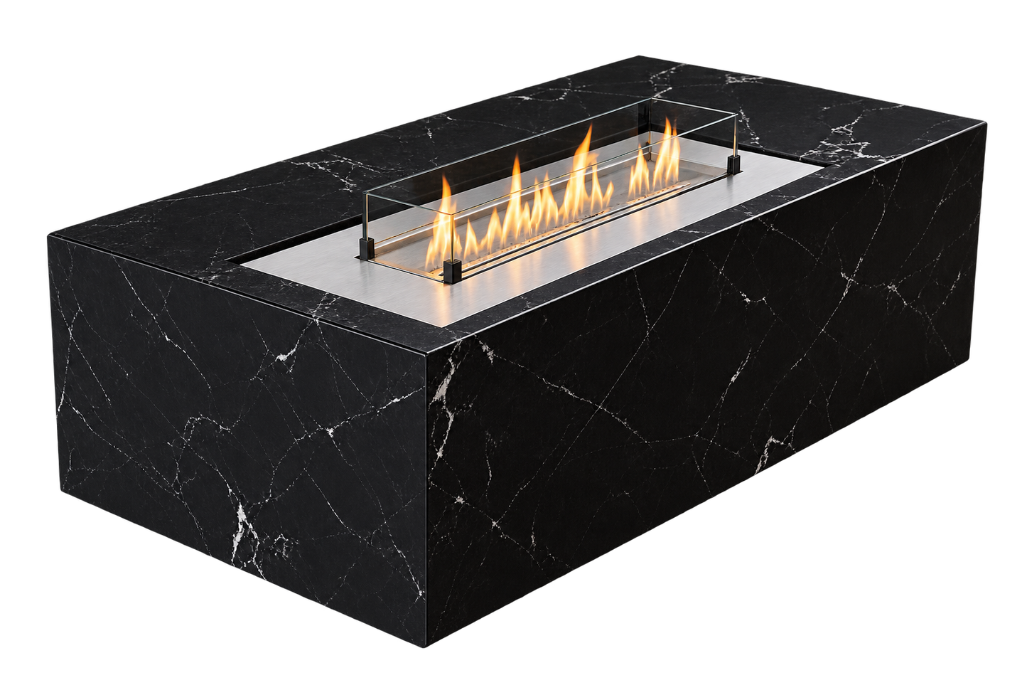 Luxury Black Marble Fire Table