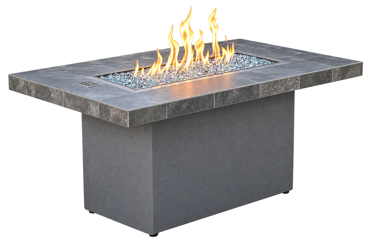 Patio Elegance Entertainer Fire Table – 6 Ft with Fire Glass (LP/NG Compatible)