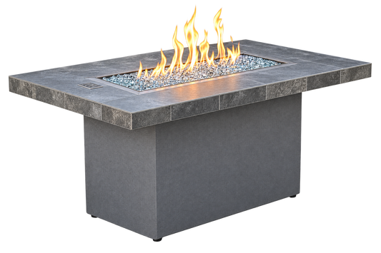 Patio Elegance Entertainer Fire Table – 6 Ft with Fire Glass (LP/NG Compatible)