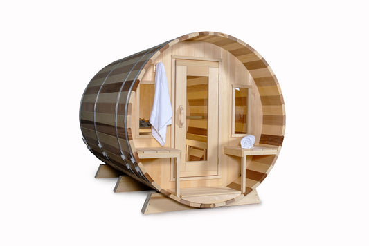 Canadian Timber CT Serenity Barrel Sauna with Windows | Premium Canadian Cedar Outdoor Sauna