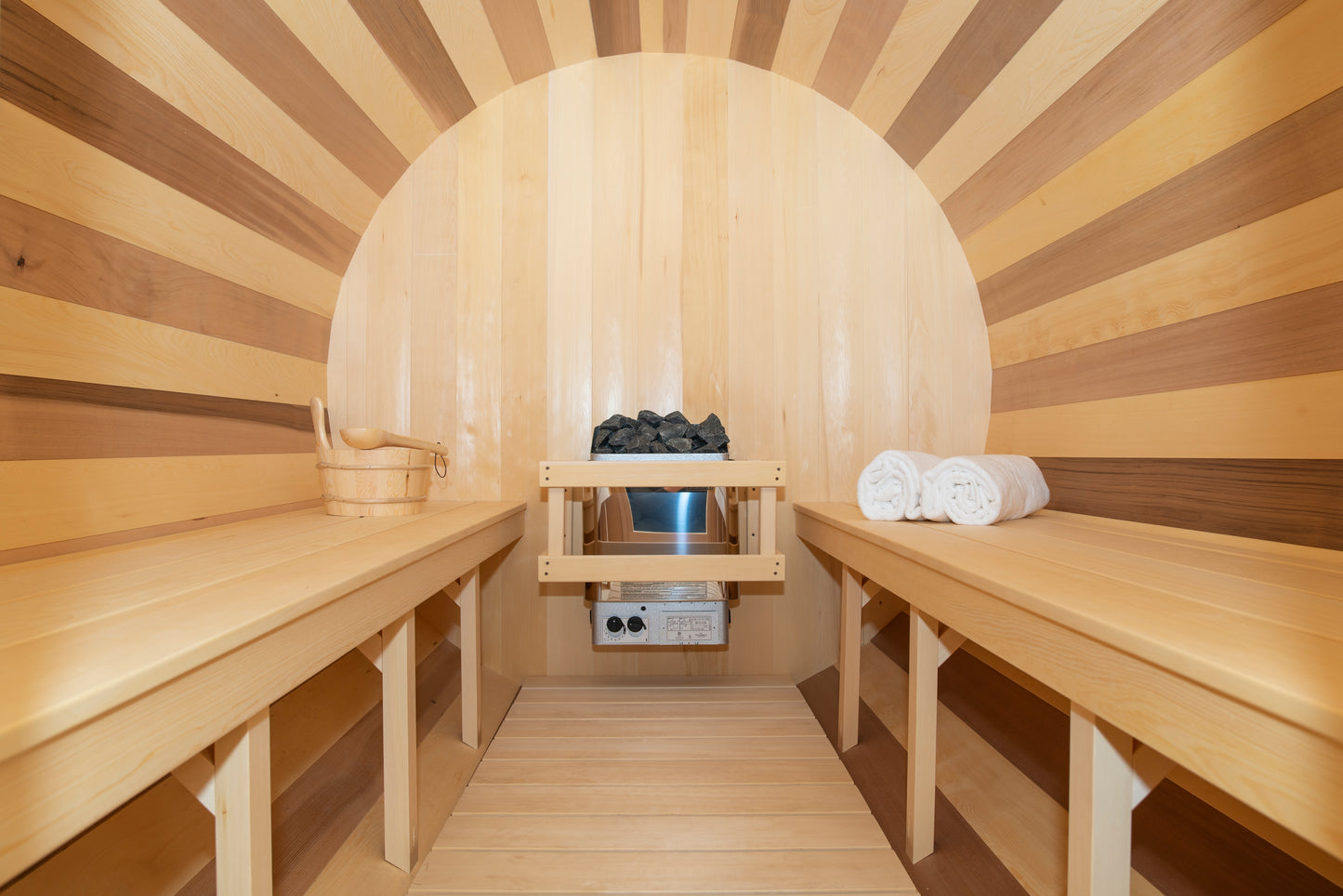 Canadian Timber CT Serenity Barrel Sauna with Windows | Premium Canadian Cedar Outdoor Sauna