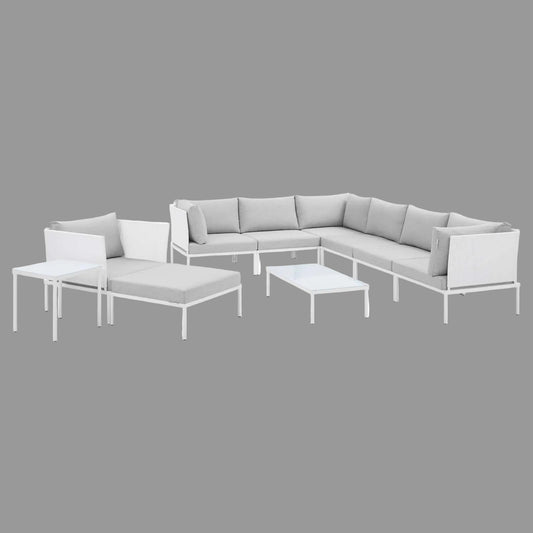 Harmony 10-Piece Sunbrella¨ Outdoor Patio Aluminum Sectional Sofa Set by Modway