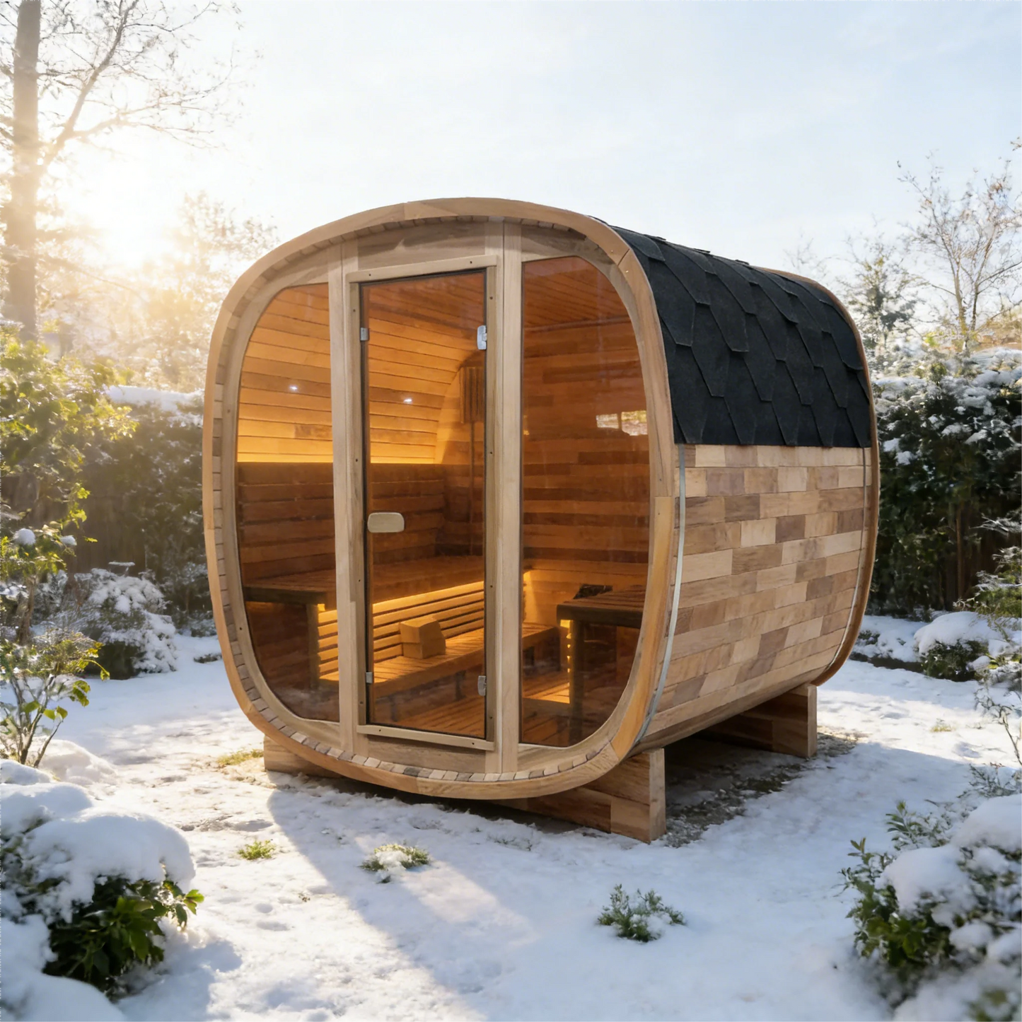 Helius Premium Canadian Red Cedar Outdoor Traditional Sauna | 4 Person