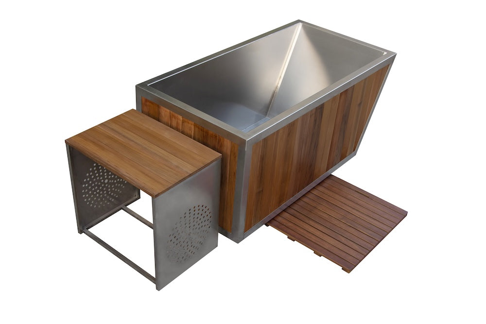Ice Bath USA Red Cedar Steel Ice Bath with Water Cooling Chiller