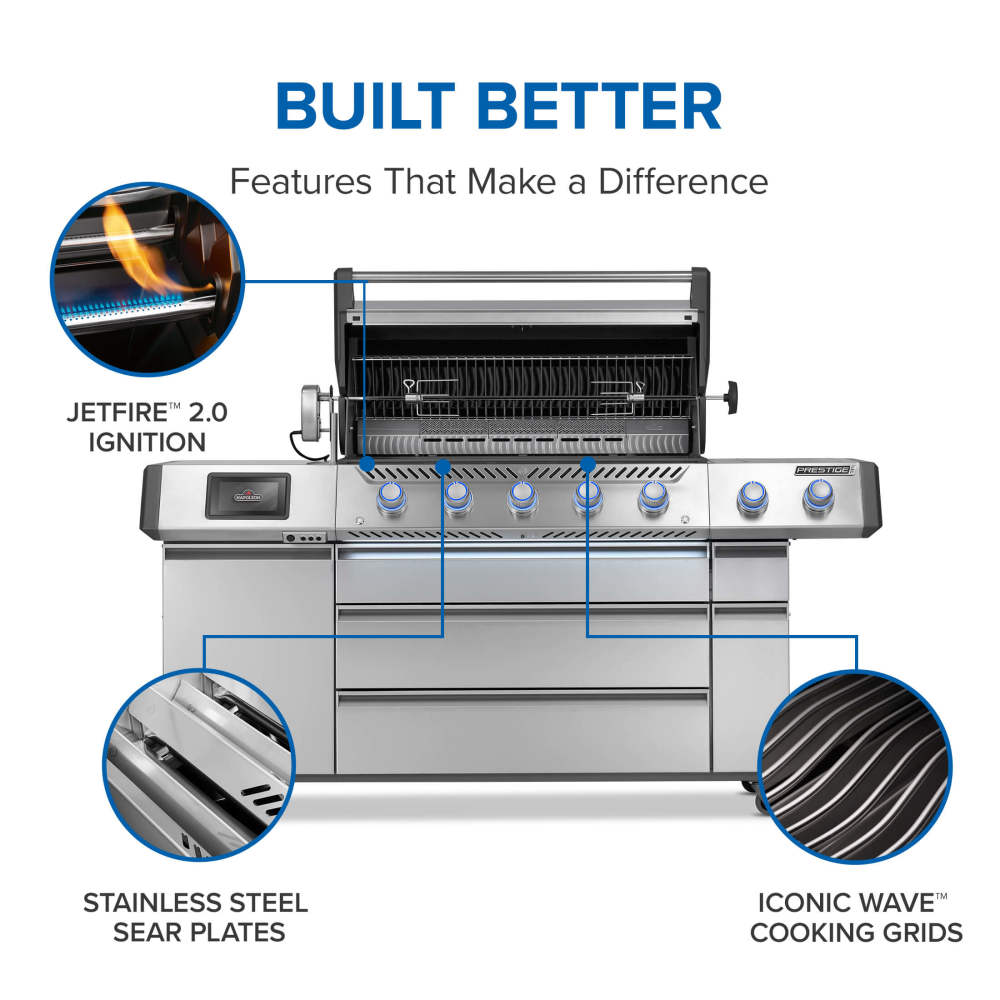 Patio Elegance Gas Grill Prestige PRO 665 Elite with Smart Technology & Electric Smoker Box