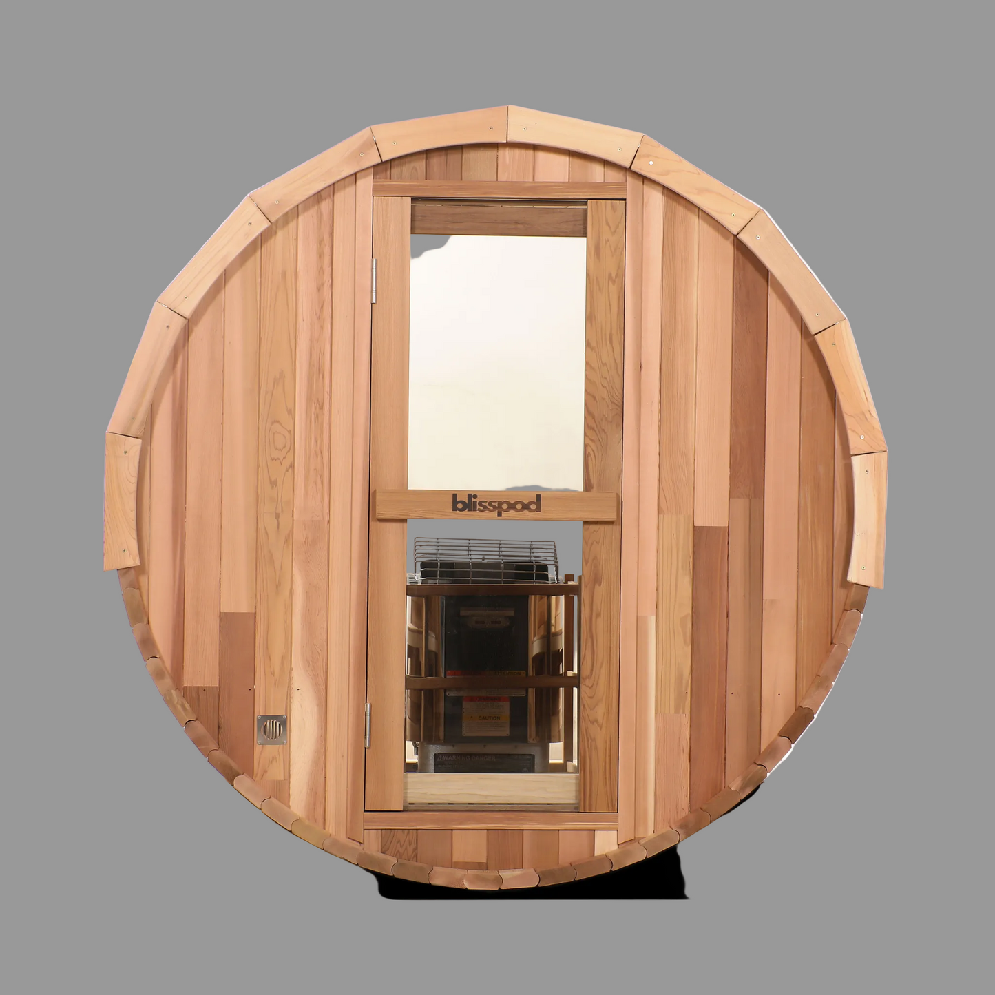 Blisspod | Prague | Canadian Red Cedar Outdoor Steam Barell Sauna | Full Glass Back