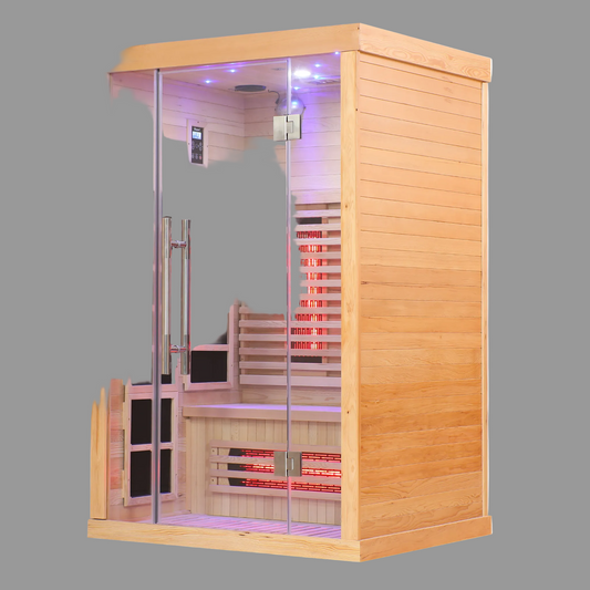 Blisspod | Venetian | Full Spectrum Indoor Premium Canadian Hemlock Low EMF Sauna | 10 Heaters | Chromotherapy & Reflexology | 2 Person