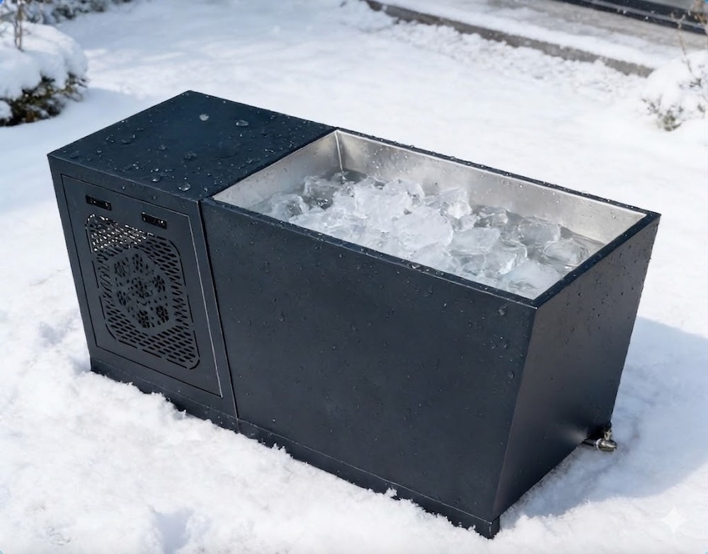 Ice Bath USA Black Rectangular Ice Bath Pro Series with Integrated Water Chiller