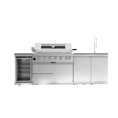 101" 6-Burner 85,000 BTU Outdoor Kitchen Island Grill with Storage Cabinets & Drawers