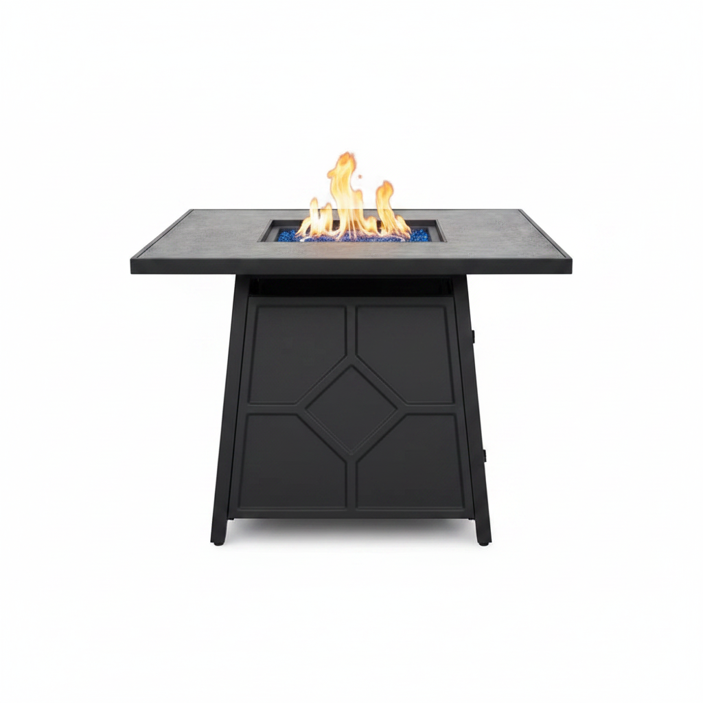 32 In. 40,000BTU Fire Pit Propane Gas Fire Pit Table Square Tabletop