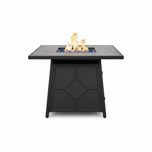 32 In. 40,000BTU Fire Pit Propane Gas Fire Pit Table Square Tabletop